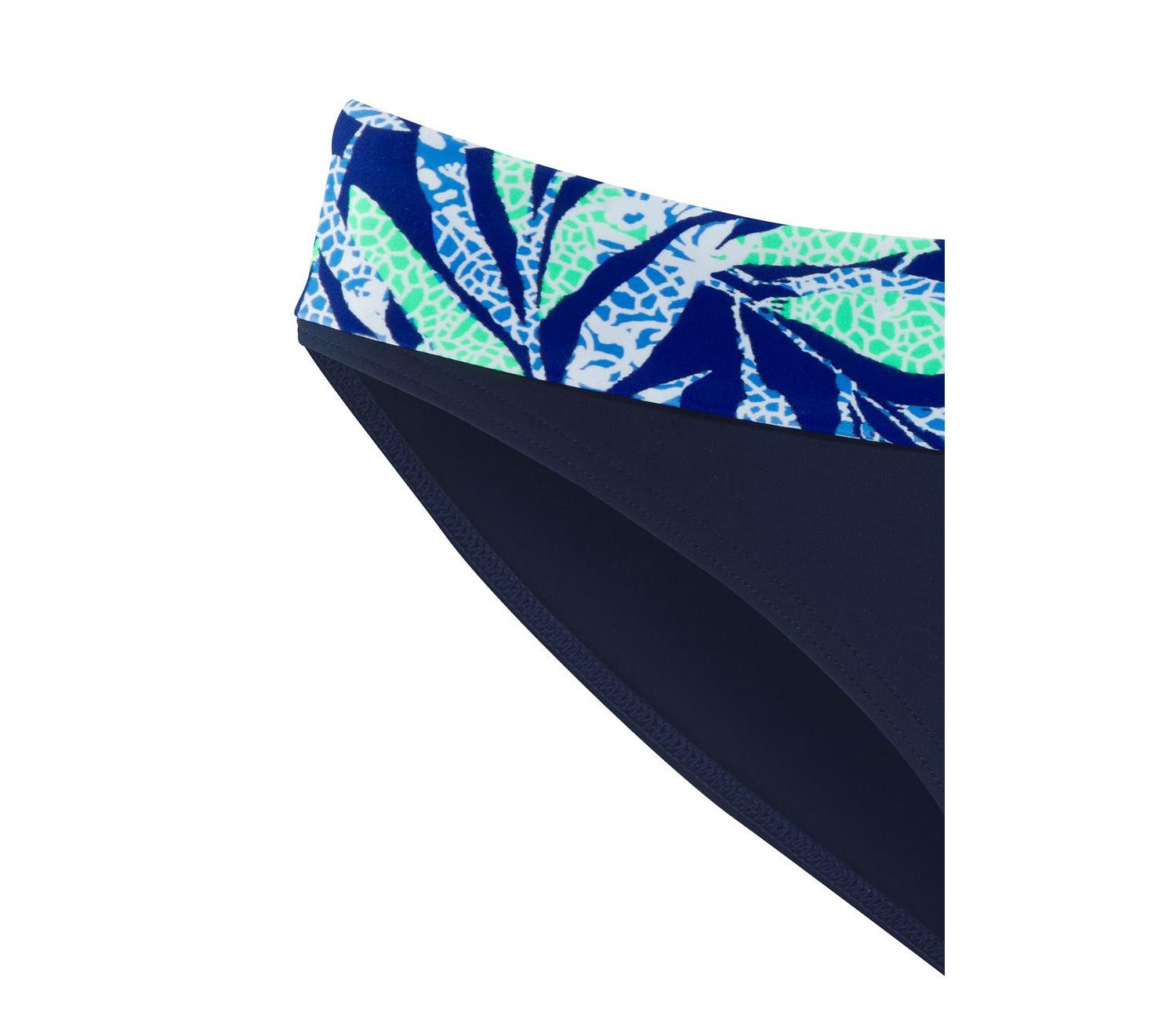 Women's Tropical Print Fold Over Bikini Mid-Rise Swim Bottom
