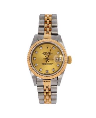Oyster Perpetual Datejust Automatic Watch in Stainless Steel and Gold with Diamond Markers 26mm