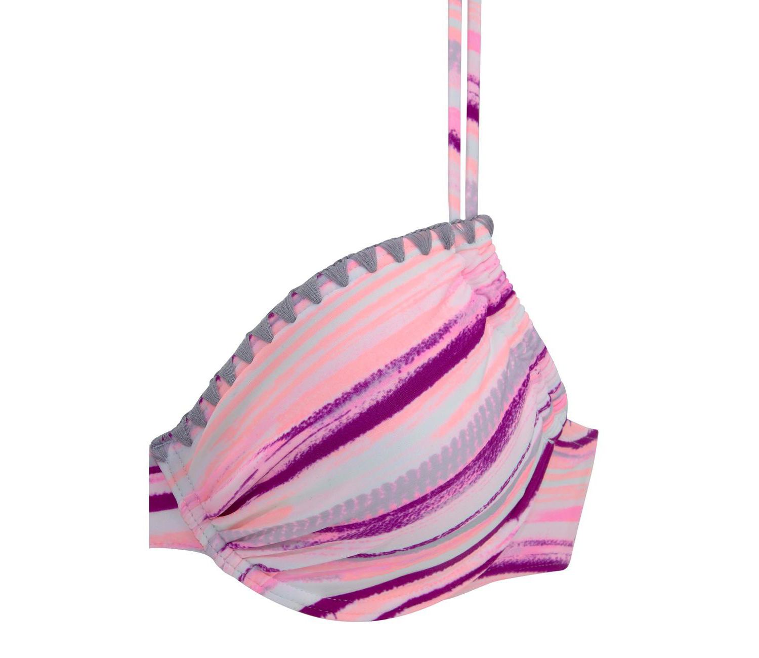 Women's Printed Crochet Removable Pads Underwire Bikini Top