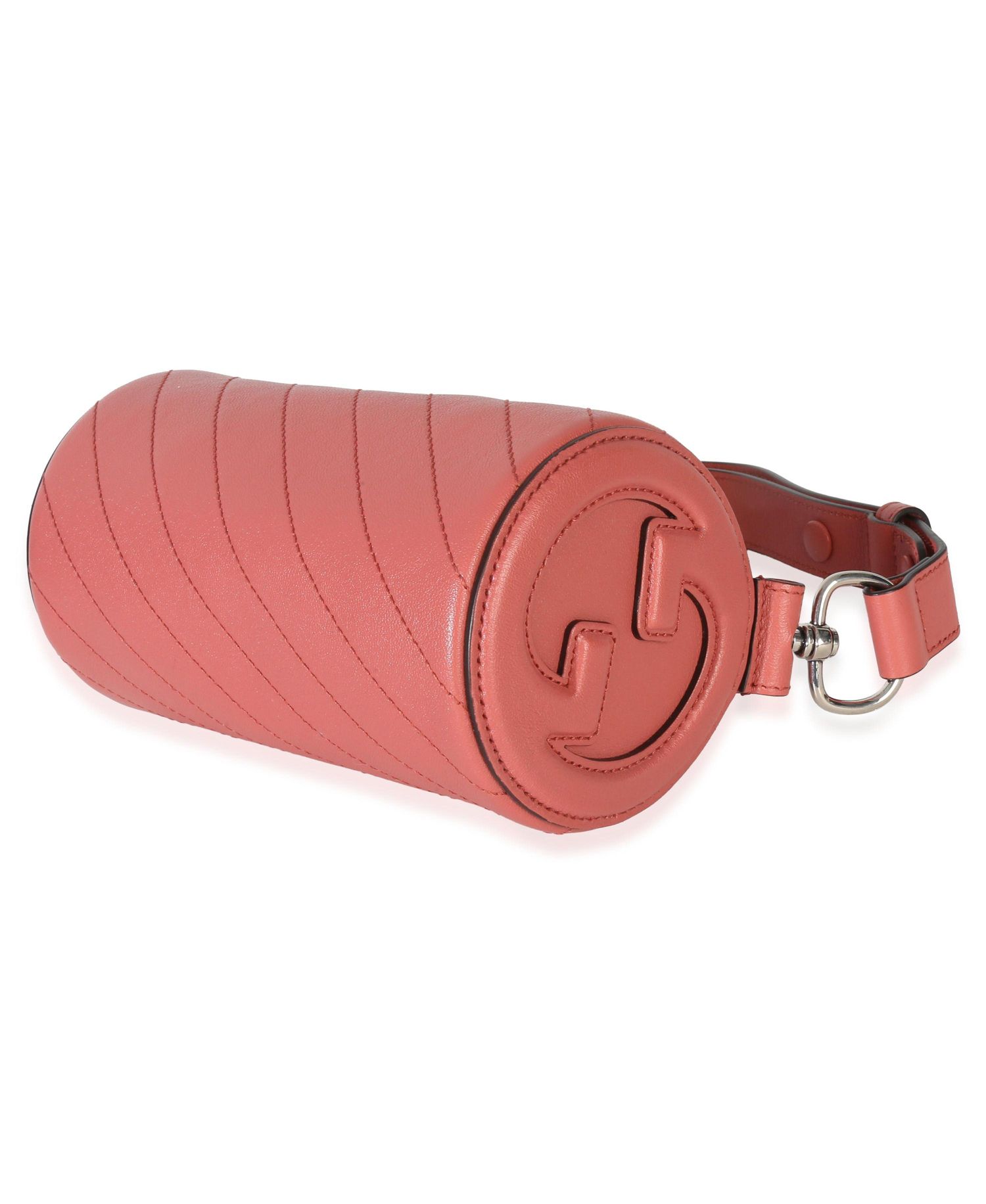 Pink Diagonal Quilted Calfskin Mini Blondie Barrel Bag