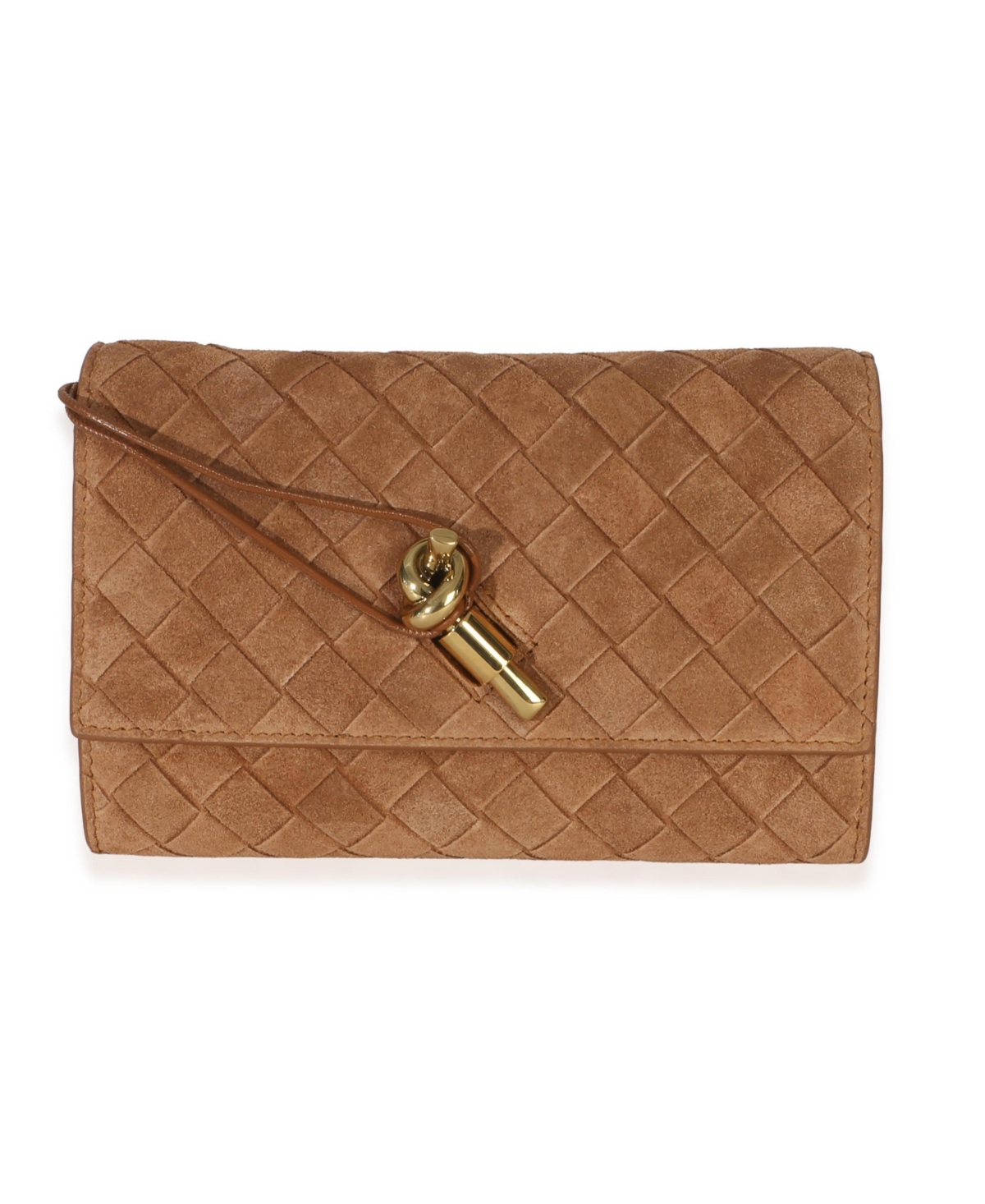 Pre-Owned Bottega Veneta Tan Intrecciato Suede Small Andiamo Pouch