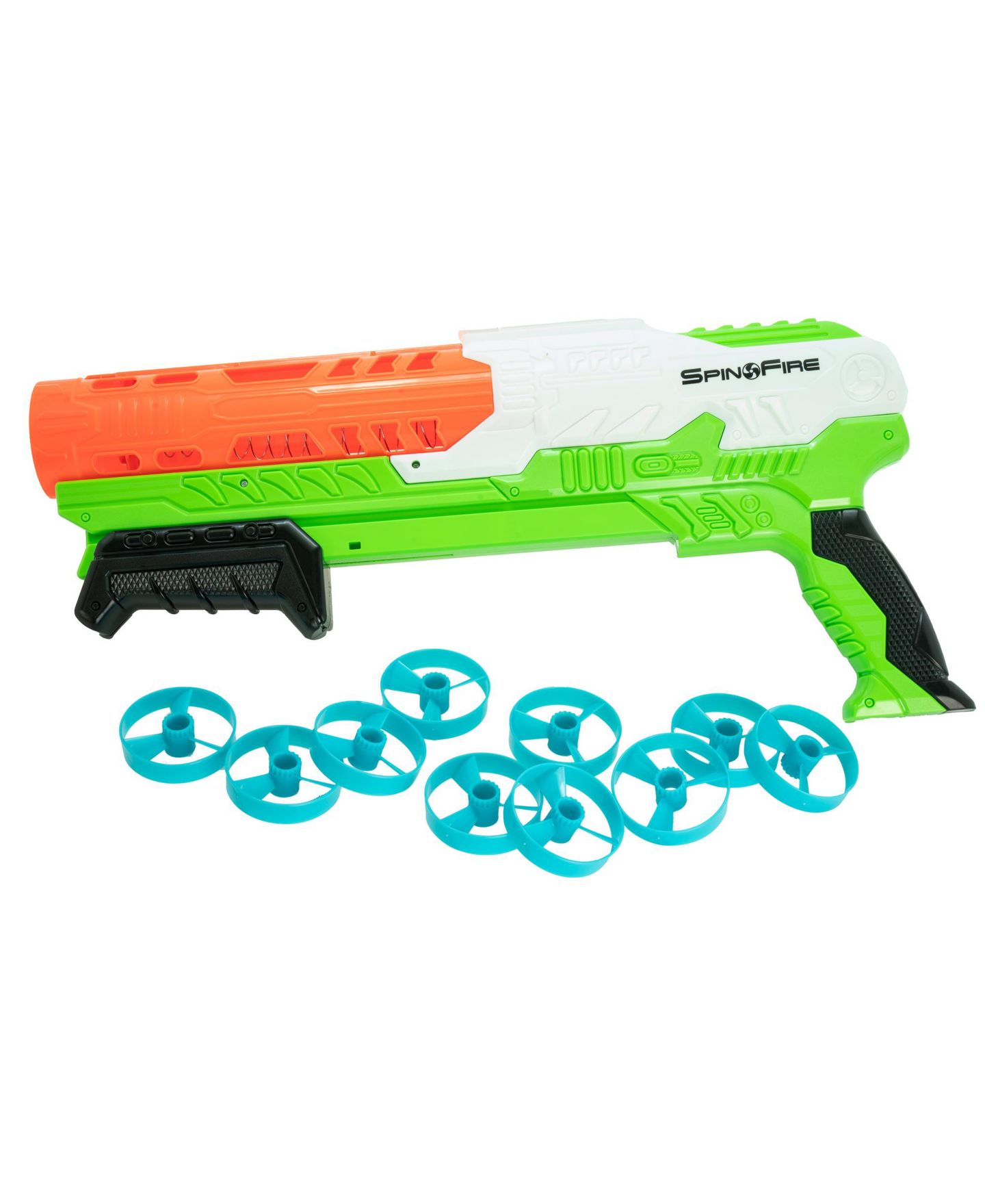 Детская игрушка Air Warriors Spin Fire Long-Distance Blaster (No-Battery), Includes 10 Spinners, Ages 6+, цвет: Open Miscellaneous — фото 6