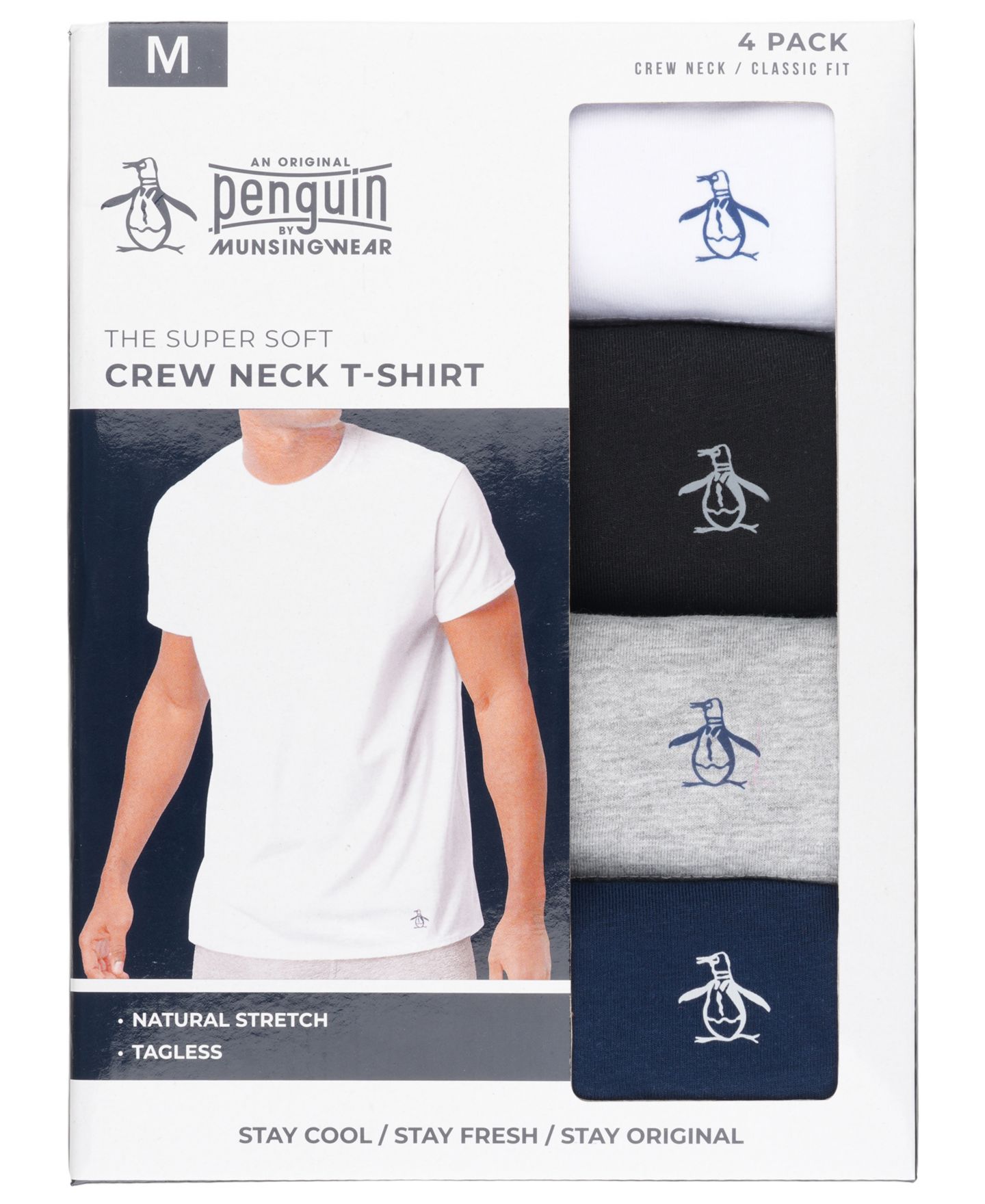 Мужские футболки Original Penguin Cotton Crewneck T-Shirt, 4-Pack, цвет: Разноцветный — фото 13