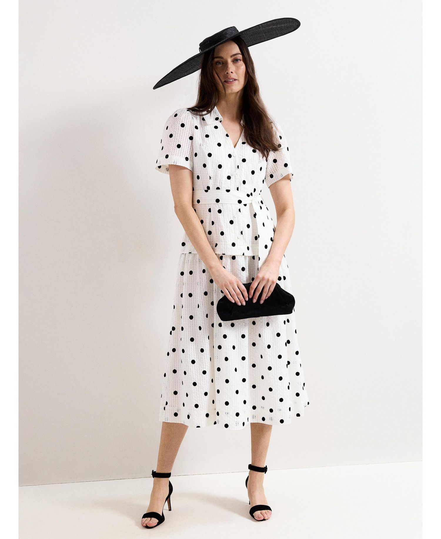 Women's Adele Polka-Dot A-Line Midi Dress