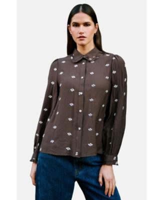 Women's Viscose Daisy Embroidered Shirt