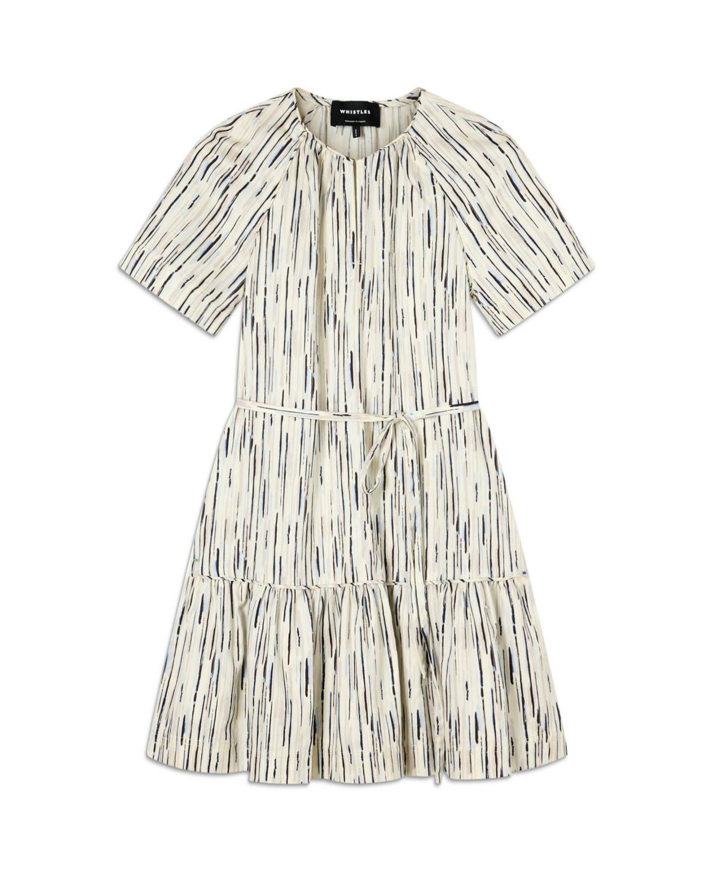 Женское платье Whistles Abstract Stripe Short, цвет: Слоновая кость / Разноцветный — фото 5