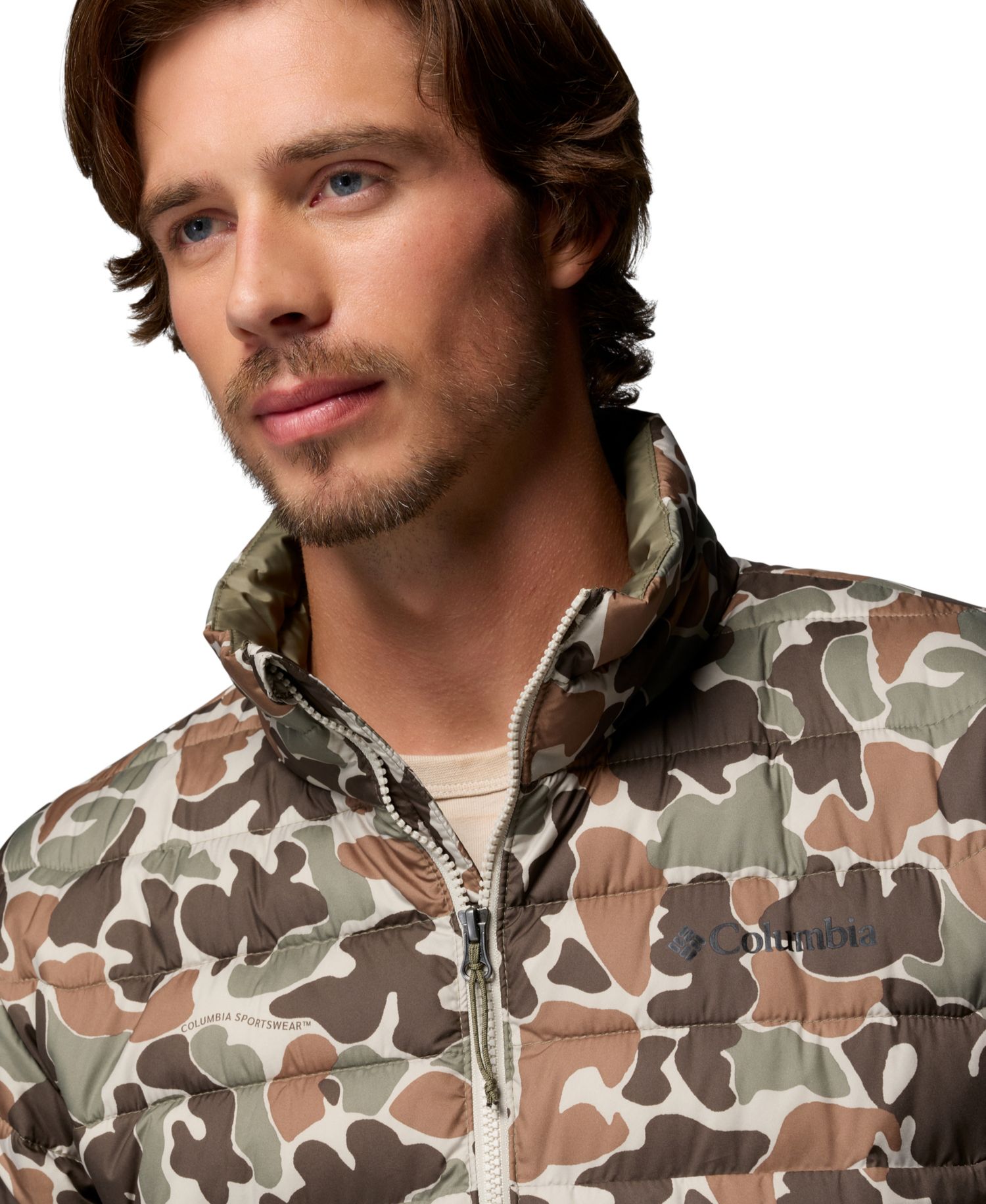 Men's Powder Lite II Quilted Print Full-Zip Jacket