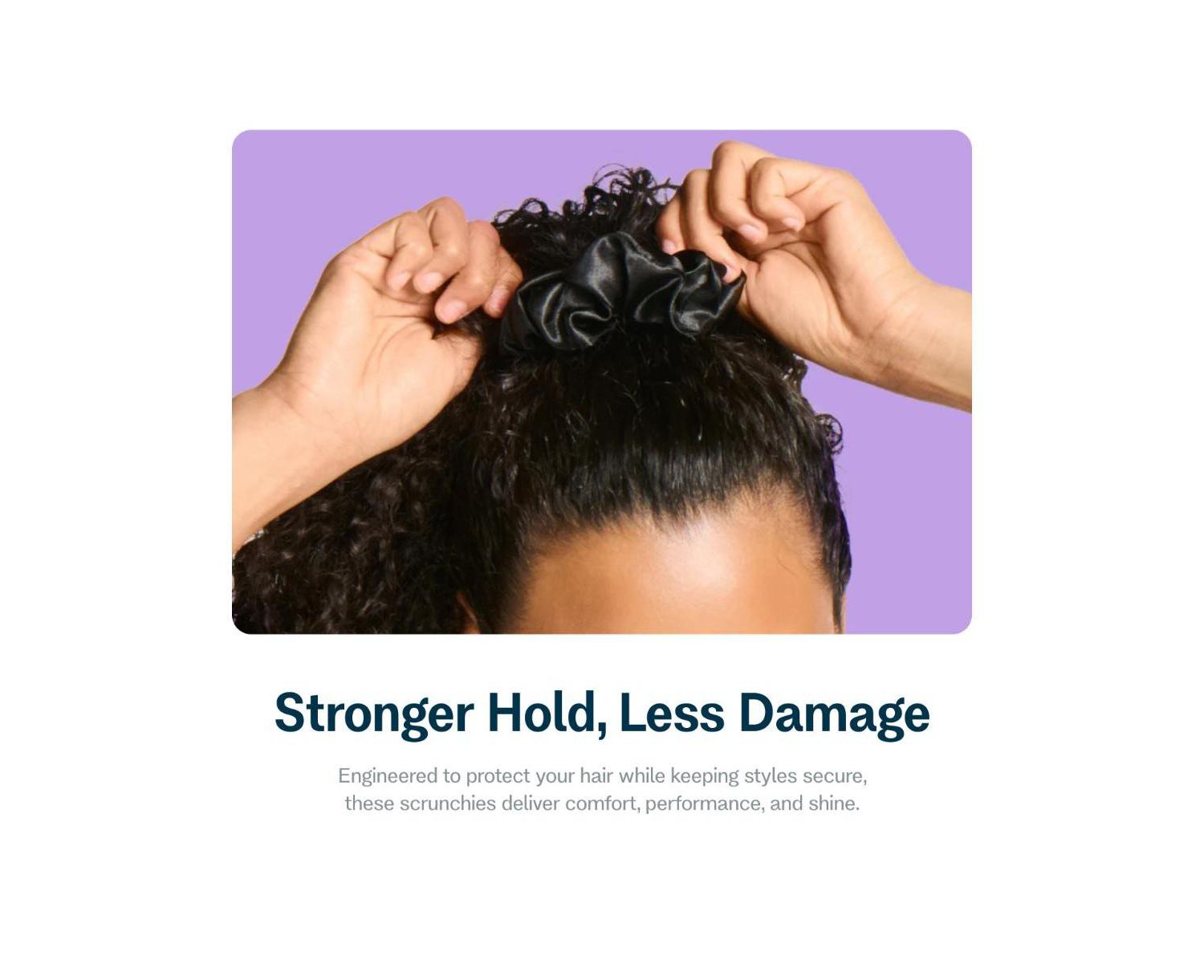 Large Satin Hair Scrunchies Soft, No Breakage Scrunchies Perfect for Thick Hair and Bedtime Wear 4 Pack