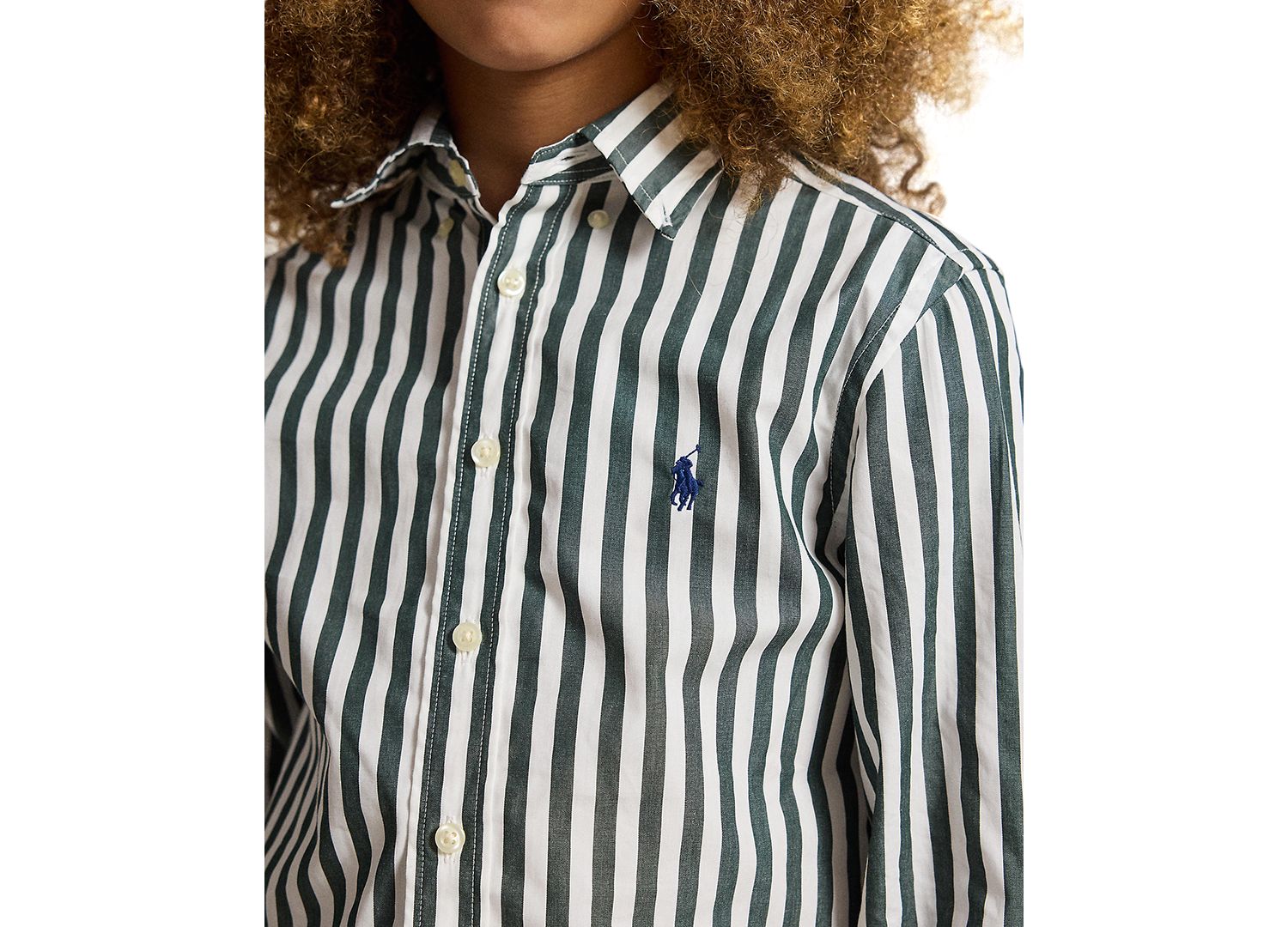Boys' 8-20 Striped Cotton Poplin Shirt