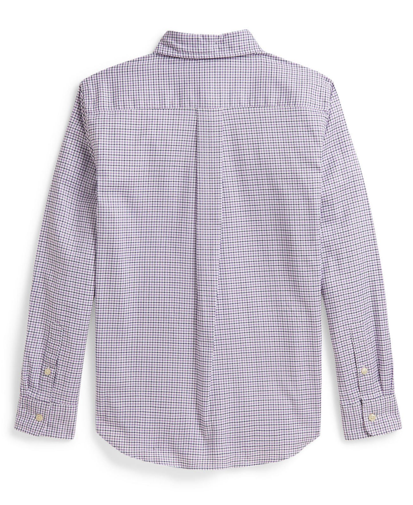 Рубашка Polo Ralph Lauren Checked Performance Oxford Shirt для мальчиков, цвет: Белый фиолетовый разноцветный — фото 2