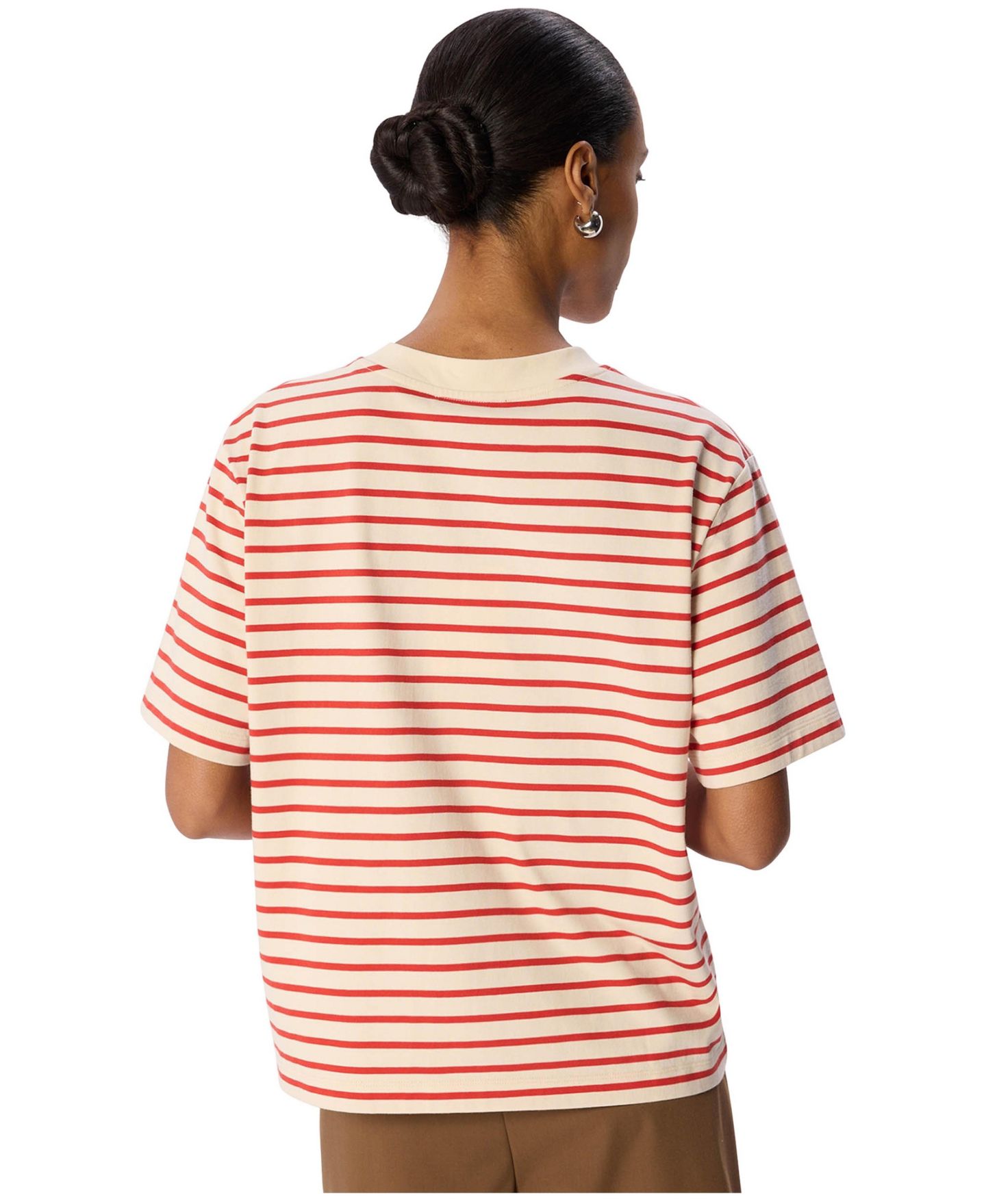 Женская футболка Whistles Stripe Relaxed Crewneck Cotton, цвет: Красный / Разноцветный — фото 3