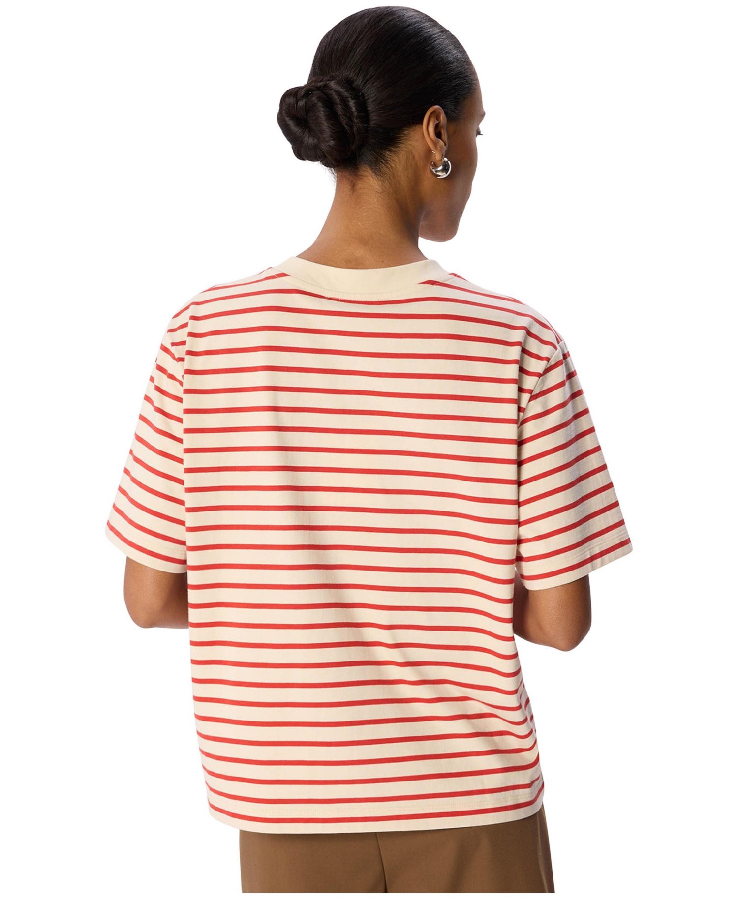 Women's Stripe Relaxed Crewneck Cotton T-Shirt