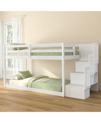 Bear Plywood Twin/Twin Low Bunk with Staircase