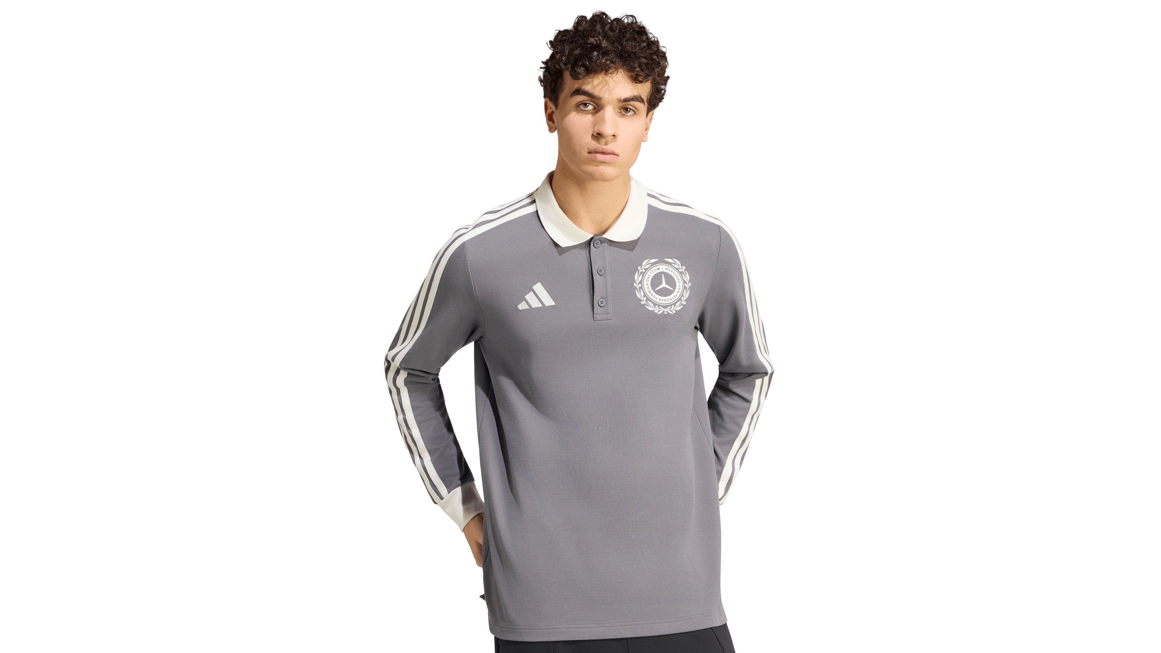 adidas Men's Mercedes F1 Silver Arrow Polo shirt