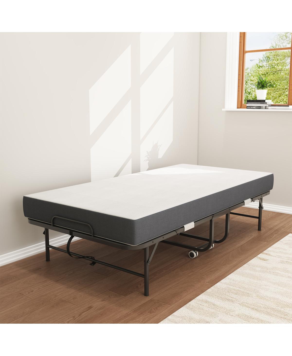 Streamdale Furniture Extra Long 75" x 38" Folding Guest Bed with 5" Memory Foam Mattress, 450lbs Cap