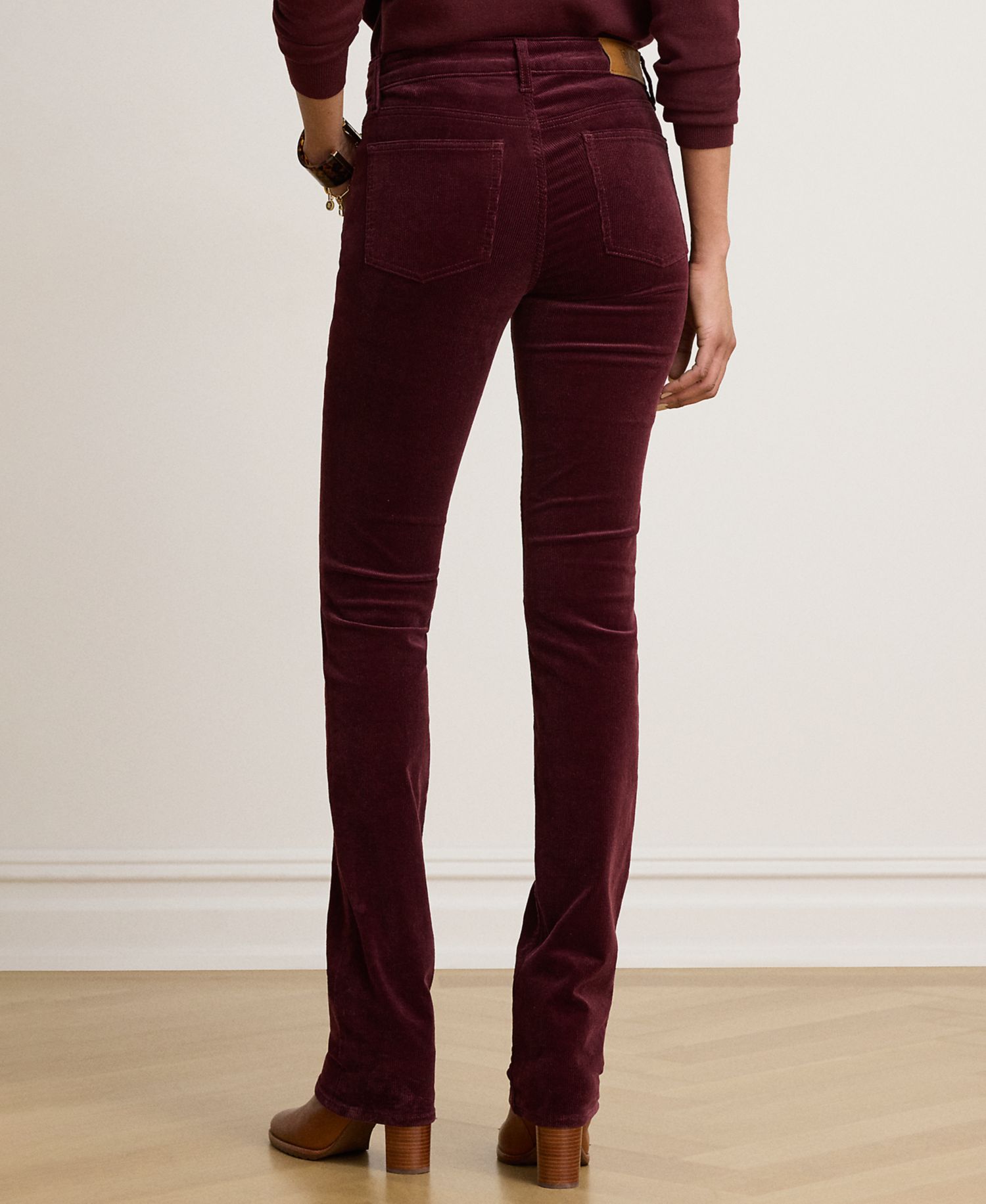 Women's Mid-Rise Slim-Straight Corduroy Pants