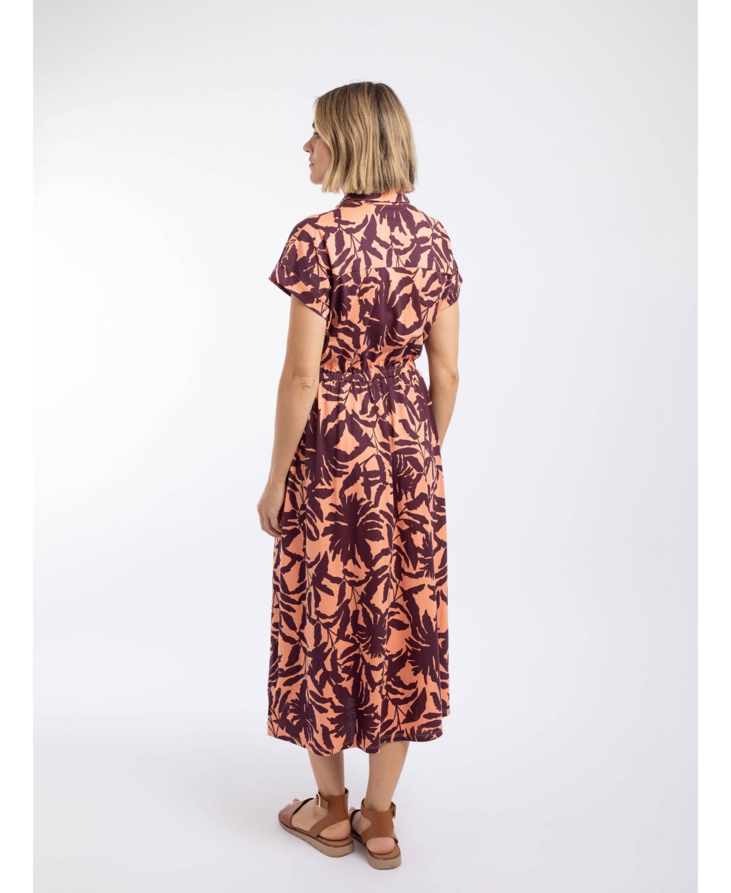 Women's Artemis Floral Short-Sleeve Midi Shift Dress