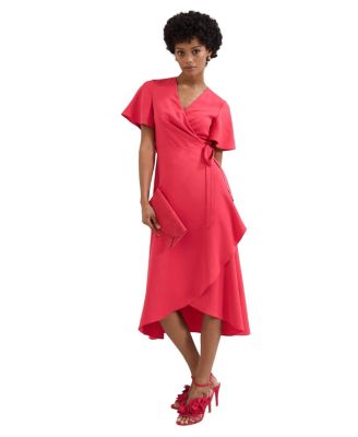 Women's Julissa V-Neck Short-Sleeve Asymmetric-Hem Midi Dress