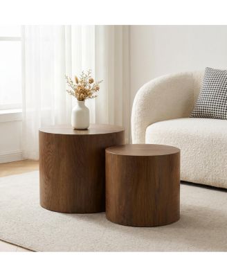 2-Piece Modern Round Nesting Coffee Table Set