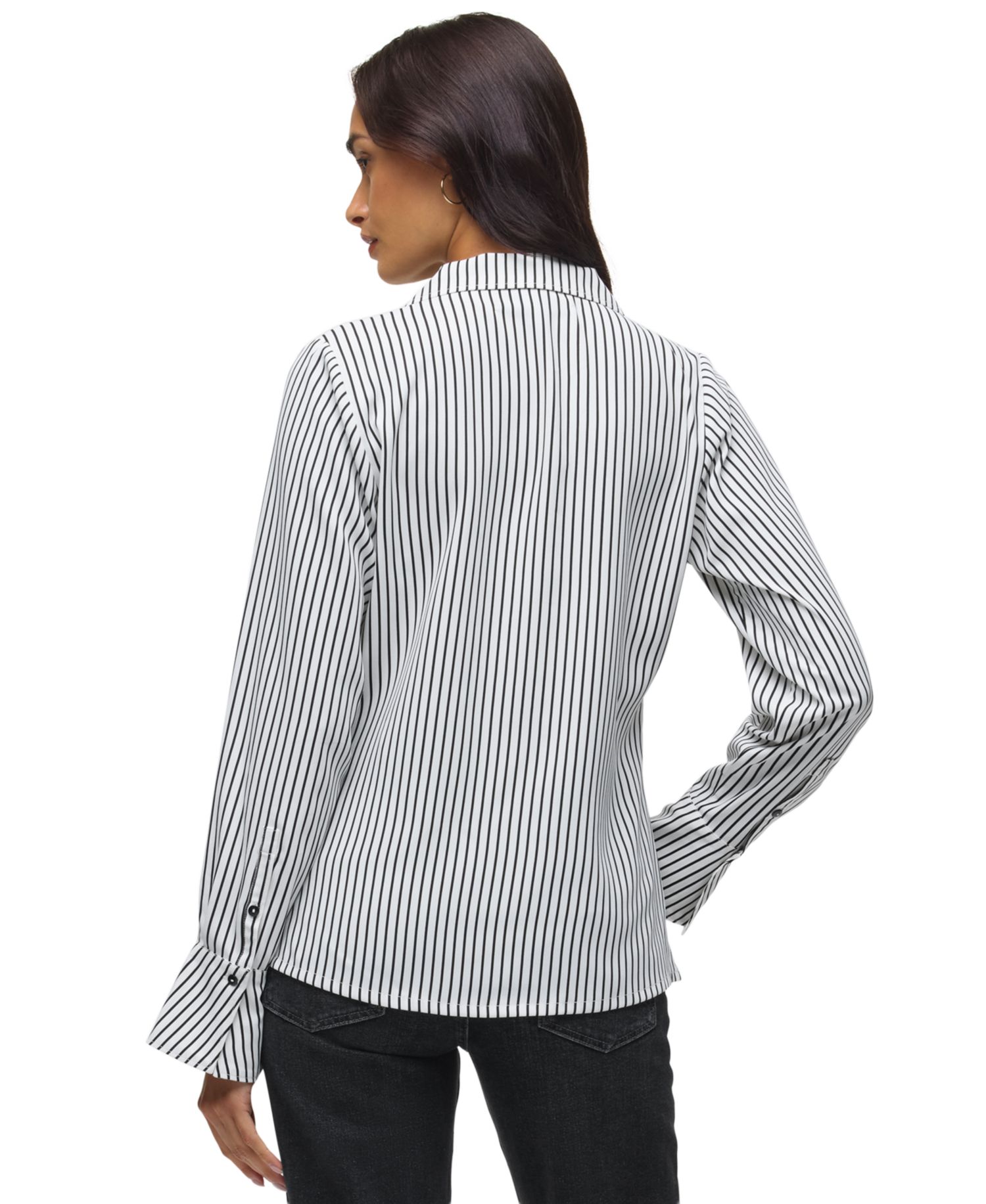 Women's Long-Sleeve Point Collar Relaxed Fit Camp Shirt