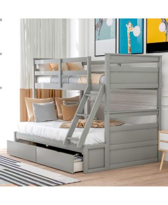  Twin over Full Bunk Bed with Storage