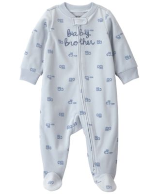 Baby Boys' Baby Brother Fleece 2-Way Zip Sleep & Play 