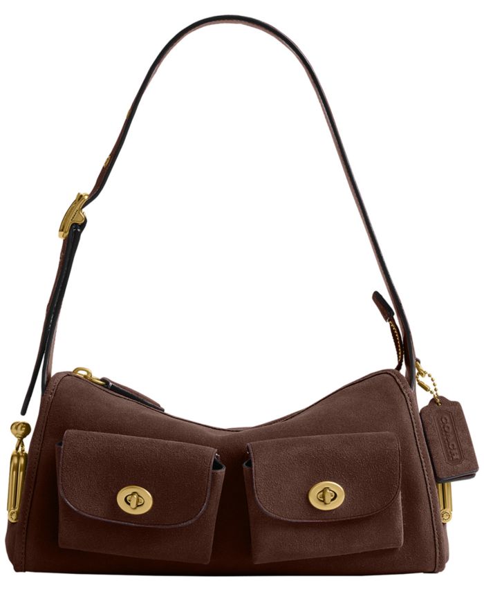 COACH Originals Turnlock Small Suede Haversack Shoulder Bag 27