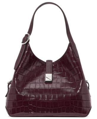 Deco Croc Embossed Large Satchel Handbag
