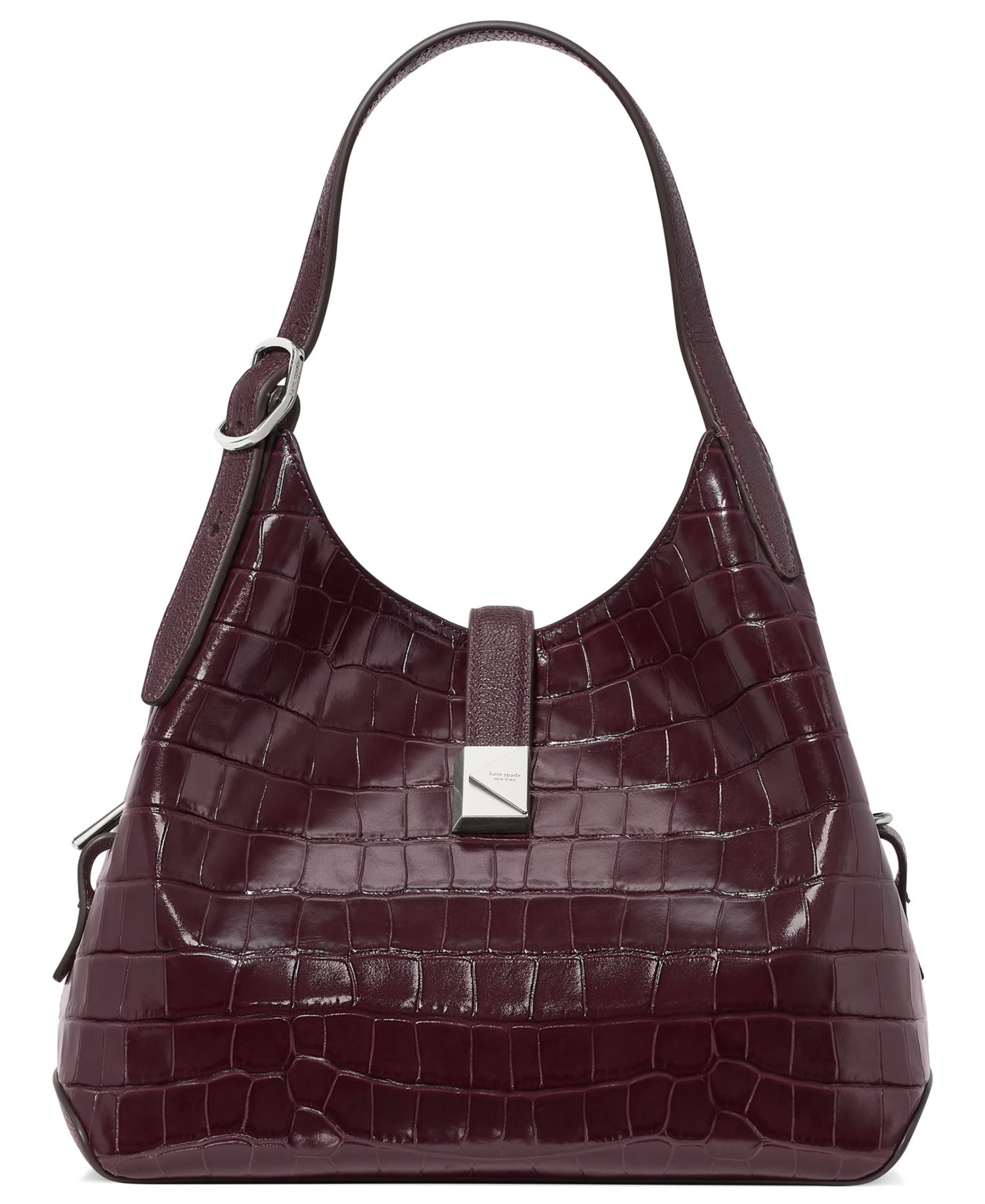 Deco Croc-Embossed Large Satchel Bag