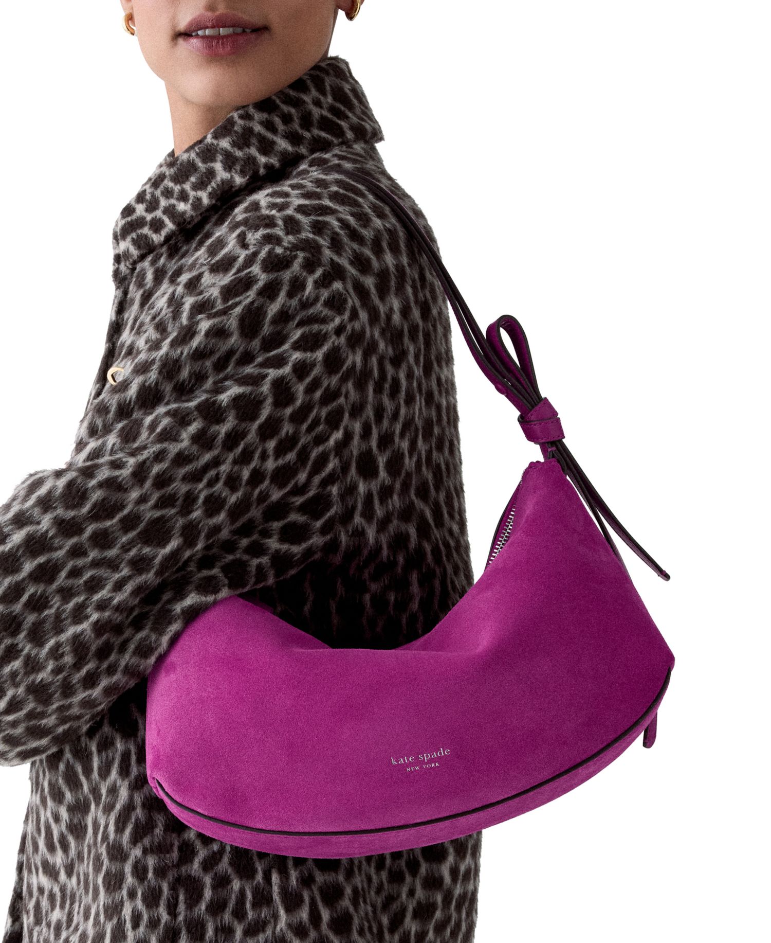 Loop Medium Suede Shoulder Bag