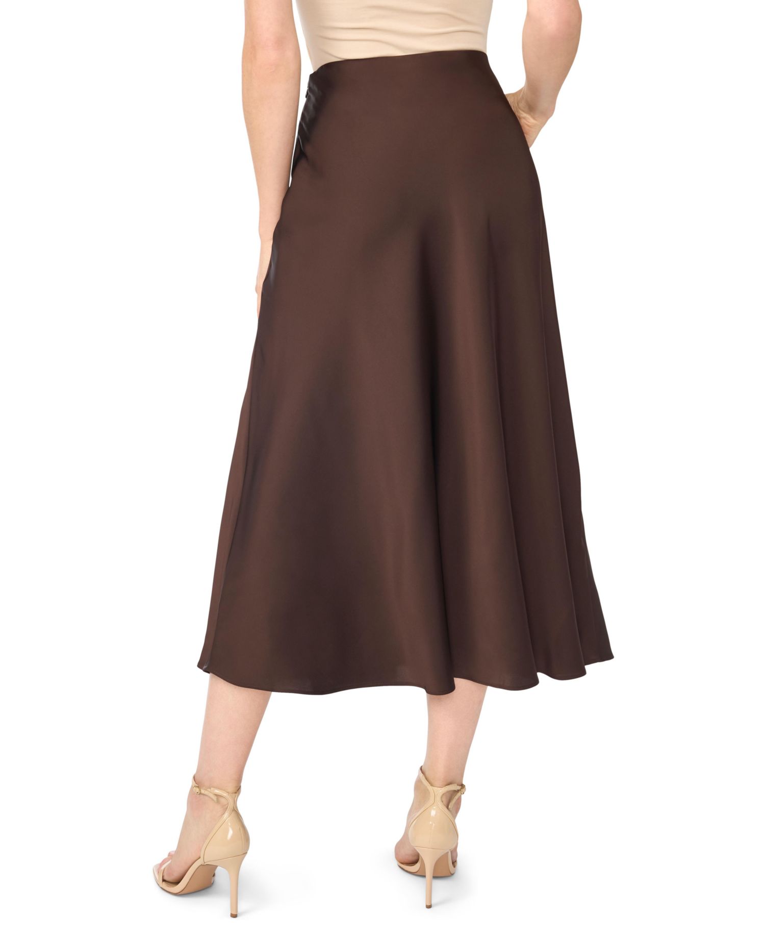 Women's Satin Maxi A-Line Skirt