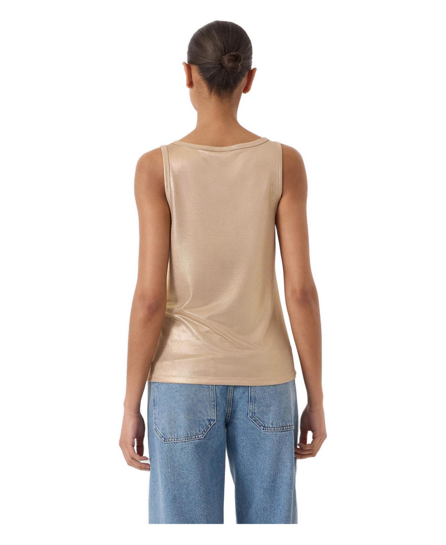 Женский жилет Hush Metallic Scoop Neck Slub, цвет: Золотой — фото 3
