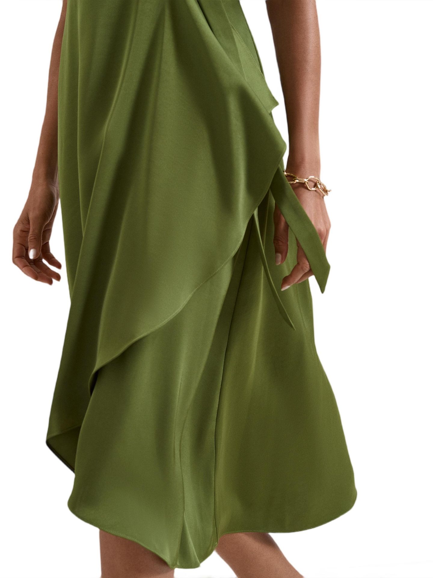 Женское платье Phase Eight Julissa V-Neck Satin, цвет: Зелёный — фото 5