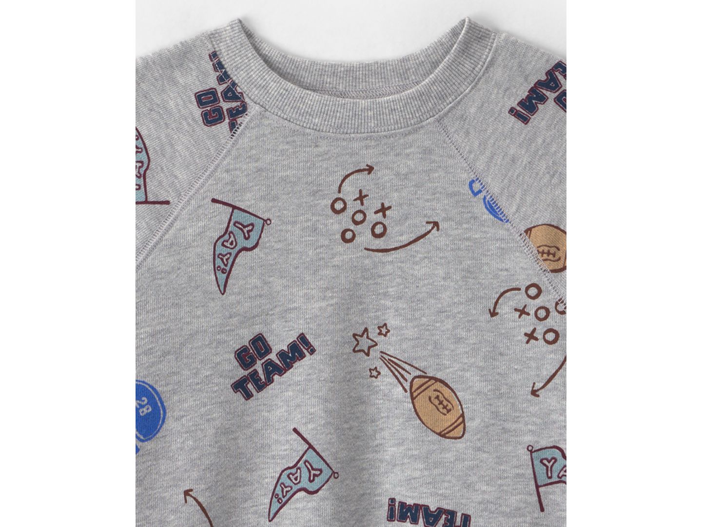 Свитшот Carter's Game Day Round Neck Sweatshirt для мальчиков-малышей, цвет: Серый — фото 2