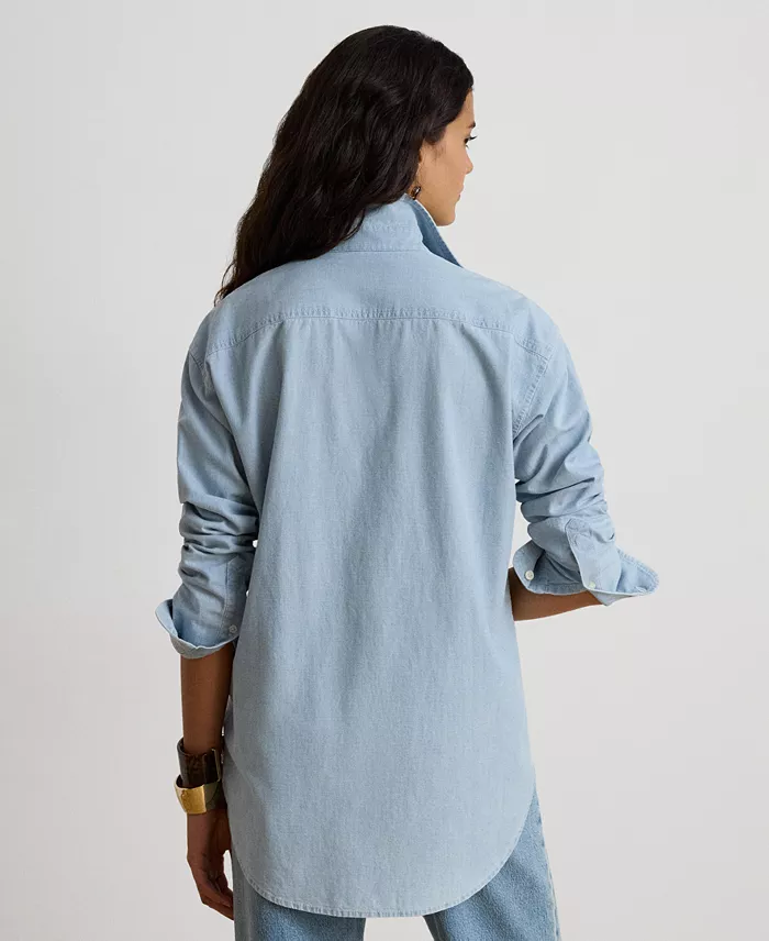 Women's Chambray Button-Up Long-Sleeve Shirt - thumbnail 5