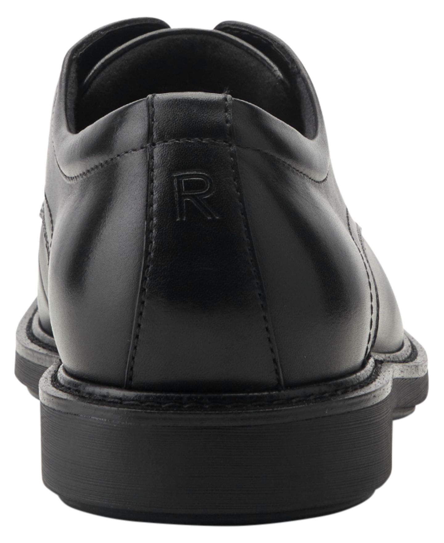 Мужские туфли Rockport Leonard Casual Apron-Toe Oxfords, цвет: Чёрный кожаный — фото 3