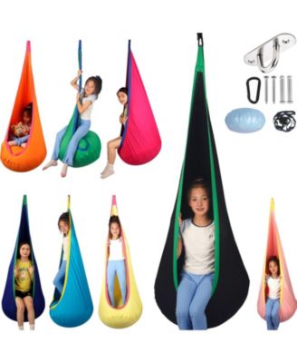 Sensory Pod Hammock Swing For Indoor Outdoor Use With Inflatable Cushion And Hardware Kit For Special Needs