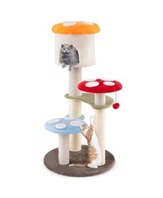 Mushroom-Shaped Cat Tree with Sisal Scratching Posts