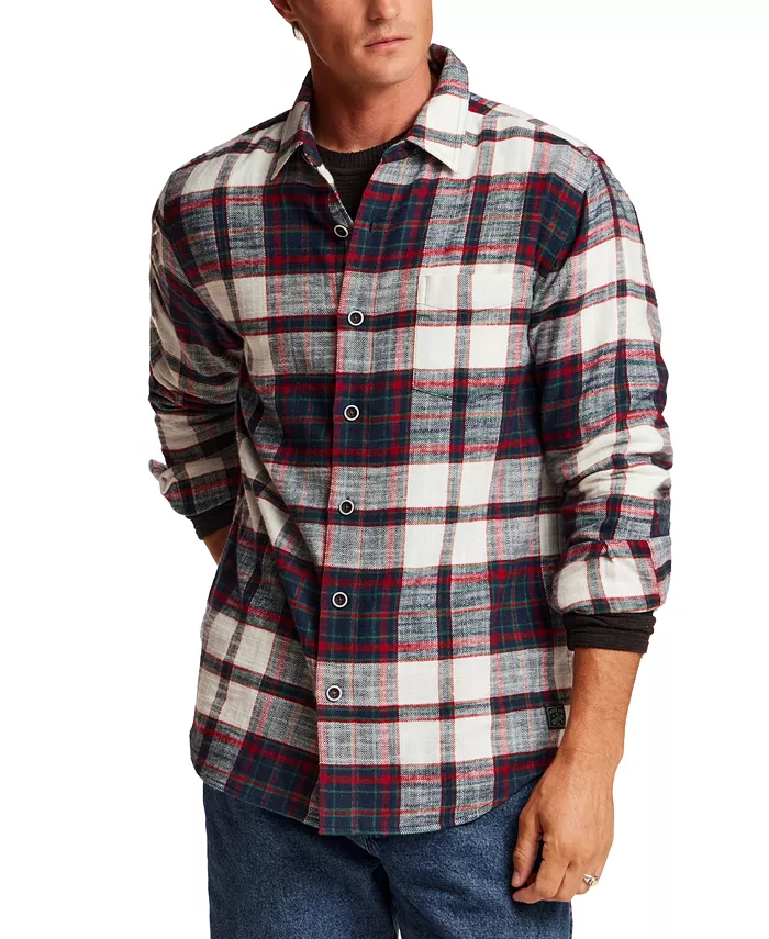 Men's Slub Flannel Plaid Shirt - thumbnail 6