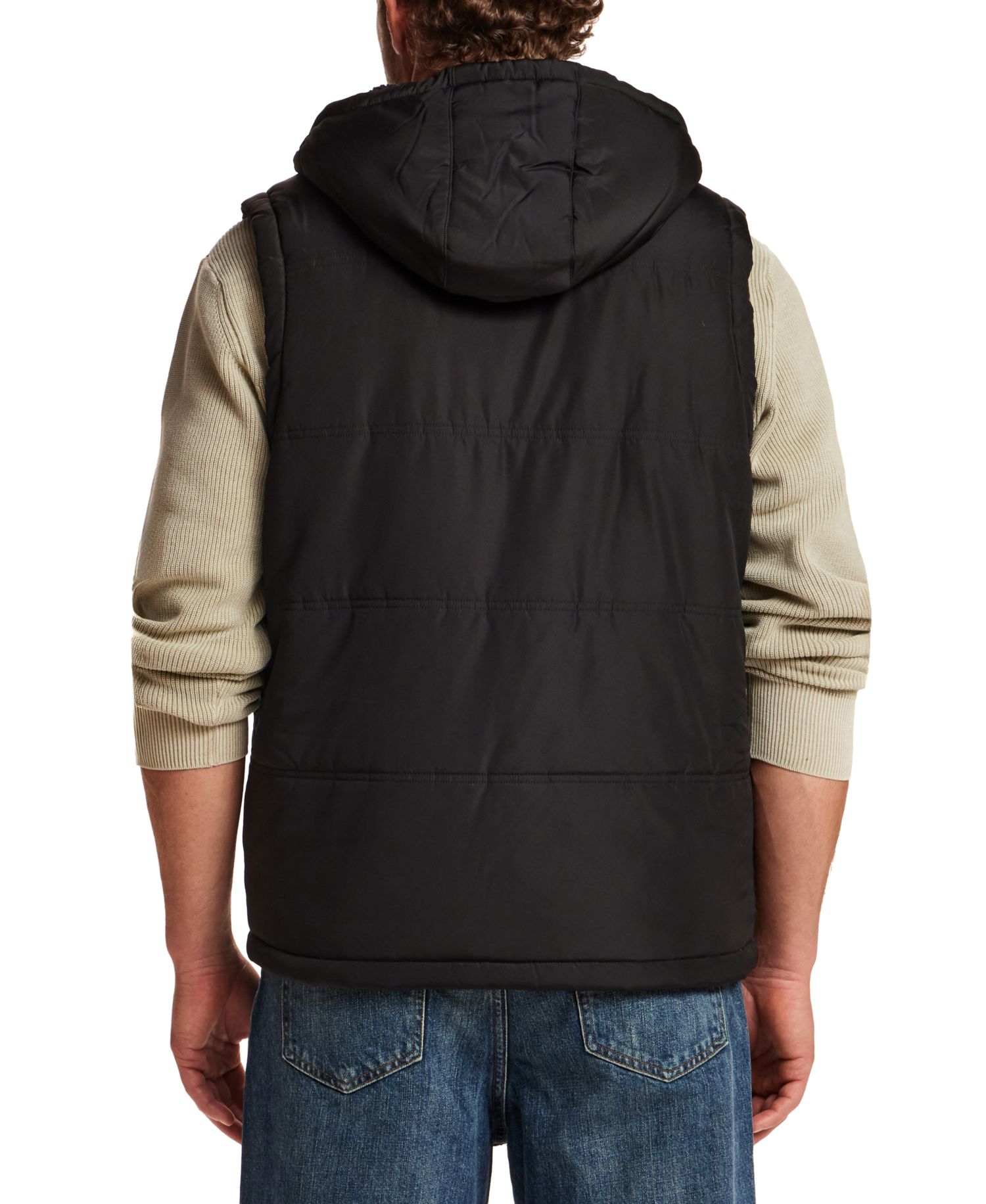 Men's Sherpa Hooded Full-Zip Vest