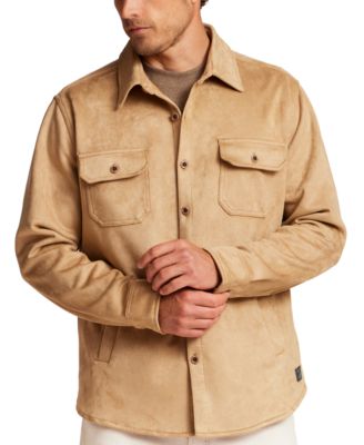 Men's Button-Front Faux Suede Overshirt
