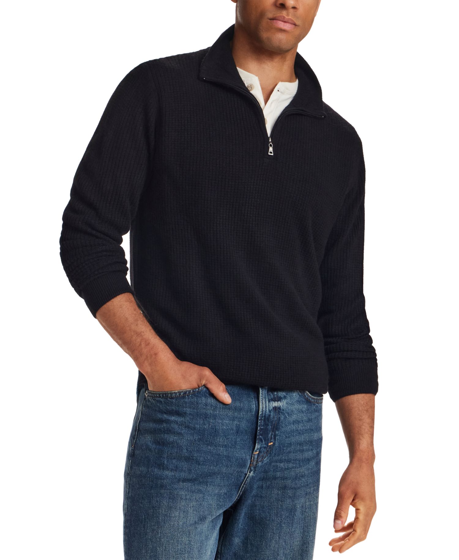 Men's Soft Touch All Over Texture Quarter-Zip Sweater