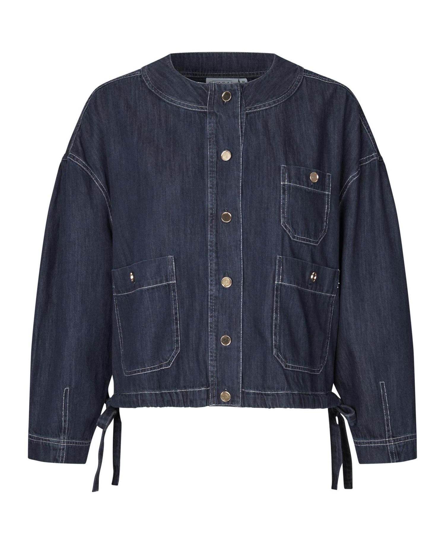Women's Cropped-Denim Button-Front Jacket