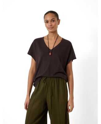 Women's Rosalia Linen-Blend V-Neck Short-Sleeve T-Shirt