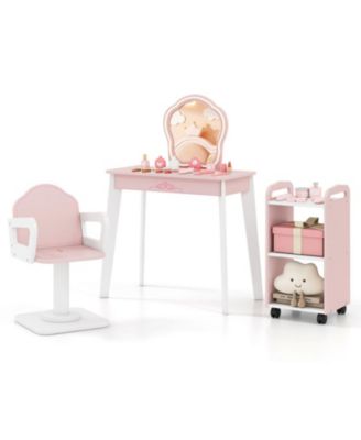 Hair Salon LED Mirror and Swivel Chair 10-Piece Playset, Ages 3+