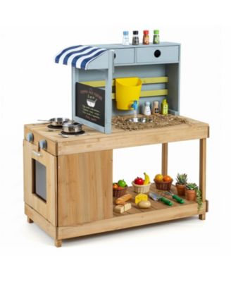 Canopy Mud Kitchen with Water Tank and Faucet, Ages 3+
