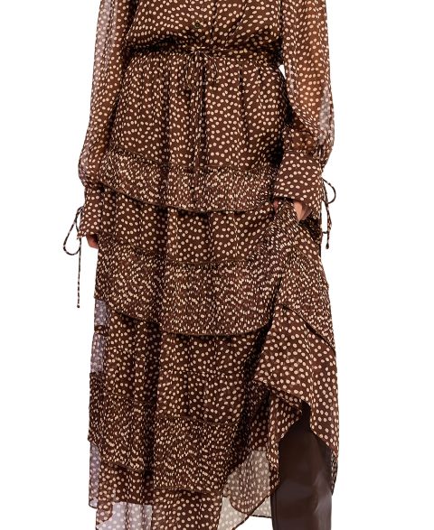 Женская юбка En Saison Diana High-Waisted Pleated Maxi, цвет: Коричневая слоновая кость