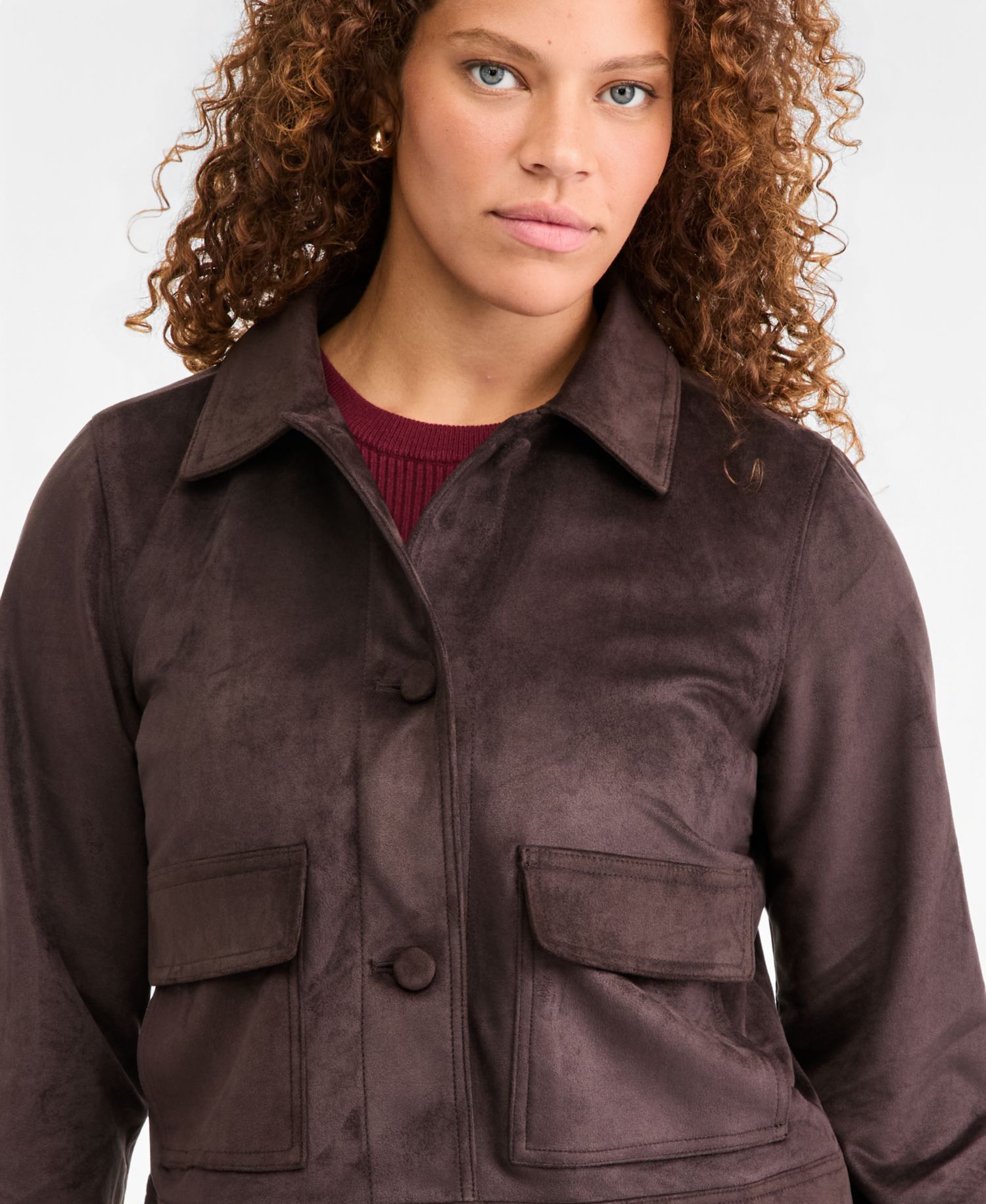 Women's Cropped Faux Suede Jacket