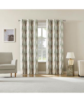Sterling Gradient Geometric 100percentage  Blackout Grommet Curtain Panel