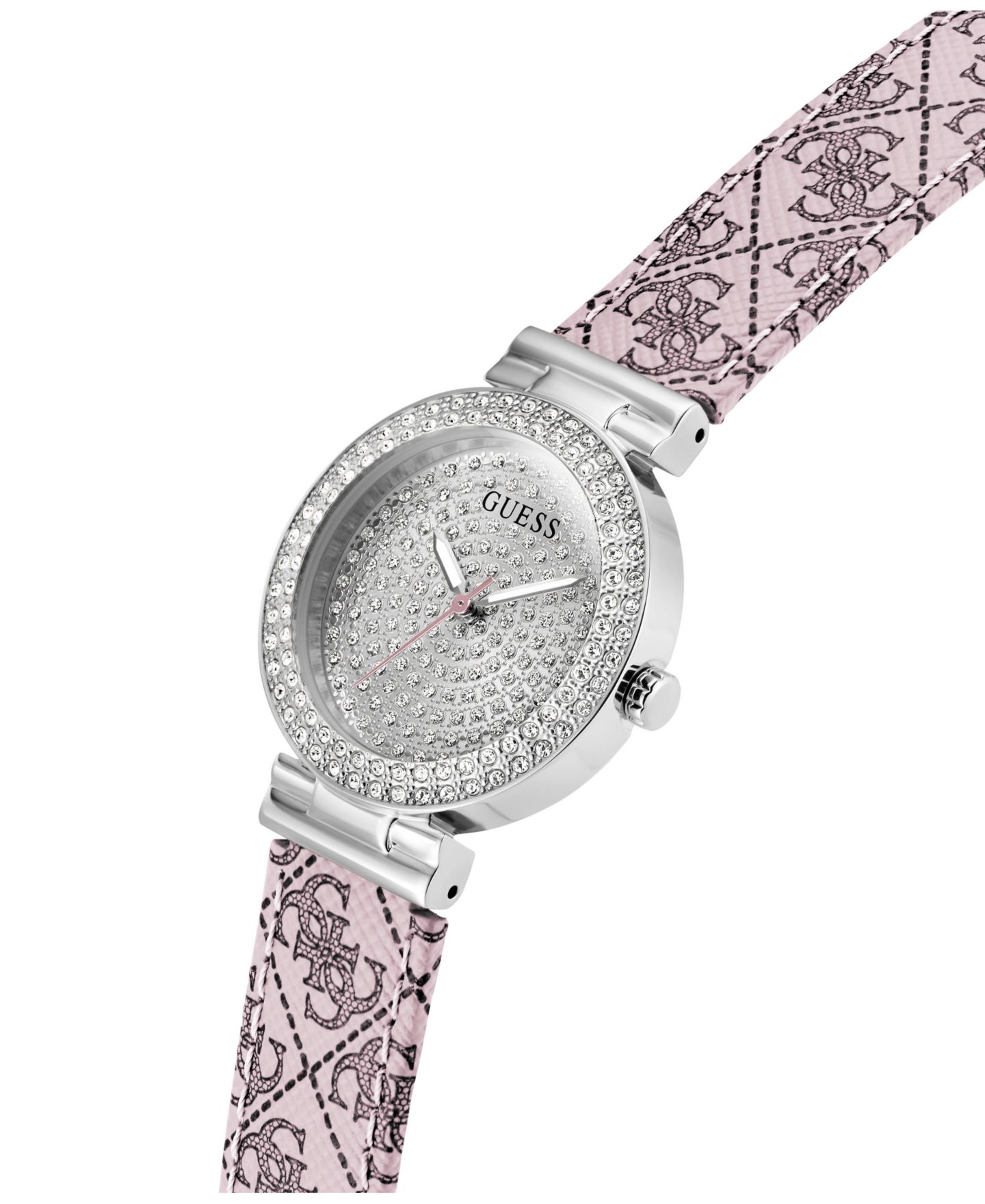 Женские часы GUESS Quartz Pink Genuine Leather 32mm — фото 4